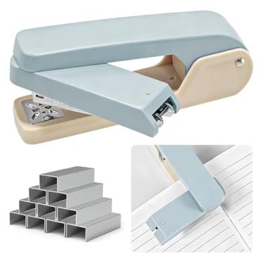 Imagem de Grampeador de mesa de escritório giratório de 360° com 1000 grampos padrão de 2,5 cm, grampeador de braço oscilante resistente para capacidade de 25 folhas, livreto, documento, encadernação de livros