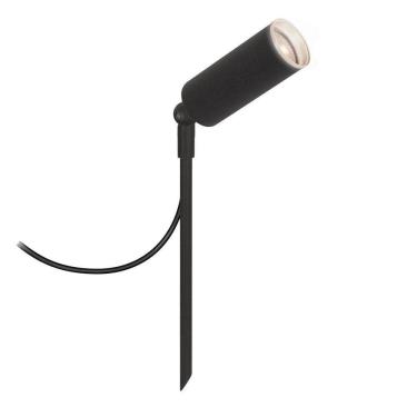 Imagem de Luminária Balizador Móvel Espeto Chão Jardim Preto 30Cm