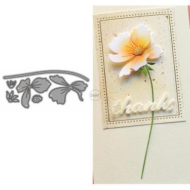 Imagem de DzIxY Patchwork ramos finos flor peônia moldes de corte de metal para fazer cartões, conjunto de recortes de papel, estêncil, suprimentos, modelos de máquina