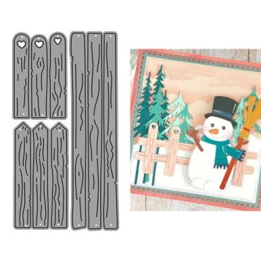 Imagem de DzIxY Matrizes de corte de metal de cerca longa para kit de fabricação de cartões, papel em relevo, recortes, scrapbook, máquina, estêncil, bolsos de armazenamento, suprimentos