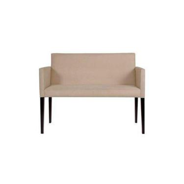 Imagem de Namoradeira Decorativa Nina Estilo Retrô Em Tecido Suede - Bege - Cor: Bege