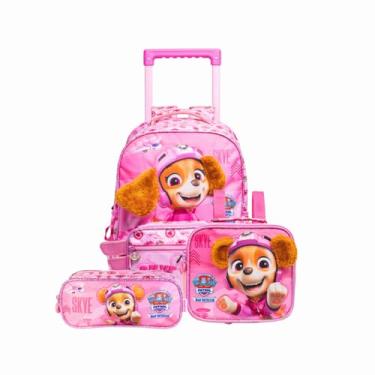 Imagem de Mochila de Rodinhas com Alças Escolar 16 - 4 Rodas - Patrulha Canina Skye S