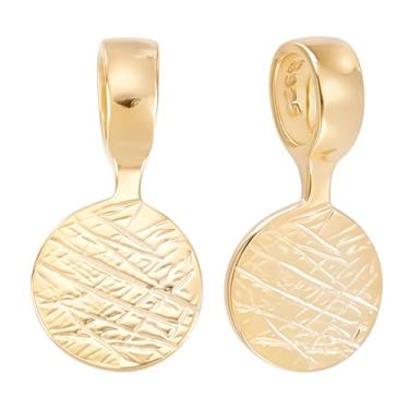 Imagem de Beebeecraft 2 peças de pingentes de prata esterlina 925 com cola, 16 x 8 mm, banhado a ouro 18 K, para colares com pano de polimento de prata para acessórios de fabricação de joias de azulejo de vidro