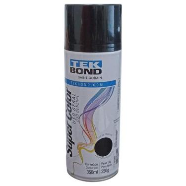 Imagem de Kit Tinta Spray Preto Fosco 350ml Super Color 12 Un - TEK BOND