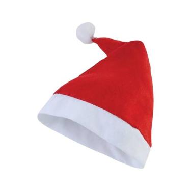 Imagem de Gorro De Papai Noel De Luxo Vermelho Simples Adulto 30x40cm - Evolutio
