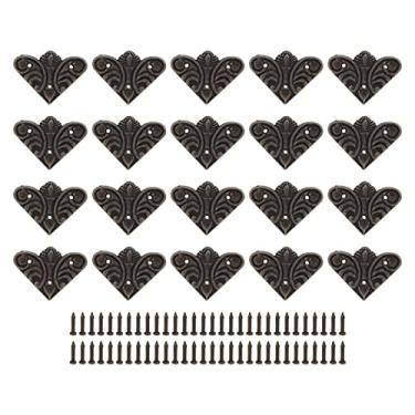 Imagem de Protetor de canto em forma de animal vintage, capa decorativa de liga de zinco com pregos para caixa de madeira, caixa de joias, caixa de presente, 20 peças, bronze verde 30 mm