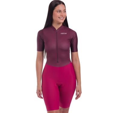 Imagem de Macaquinho Ciclismo Feminino Marcio May Moove Bordô