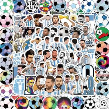 Imagem de Adesivos esportivos à prova d'água da Copa do Mundo de Futebol 2026 com designs de jogador super estrela para garrafas de água, laptops e presentes da Copa do Mundo da FIFA