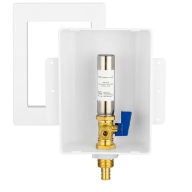 Imagem de HeSun Caixa De Saída Para Máquina Gelo Crimpado Pex, Entrada 1/2" F1807 X 1/4" Od, Conexão Compressão, Com Supressor Golpe Aríete Aço Inoxidável