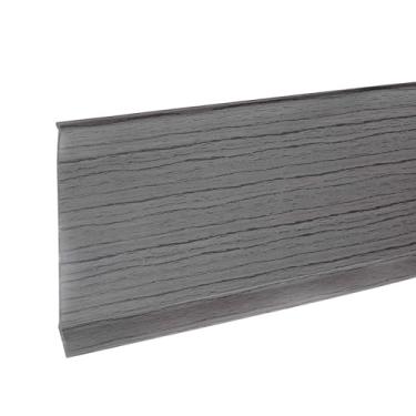 Imagem de HARFINGTON Acabamento de rodapé de 4,5 m x 10 cm, acabamento de moldagem flexível, base de parede de PVC autoadesivo, rodapés de base de enseada para canto de paredes, grão de madeira cinza escuro