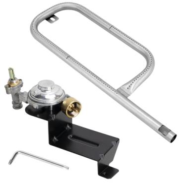 Imagem de MOASKER Kit de regulador 80477 e tubos de queimador 69957 peças de reposição para acessórios Weber série Q100/Q120, peças de válvula de grelha a gás para Weber 386001 386002 516801 516002 516501