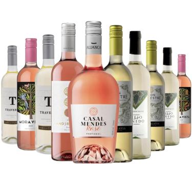 Imagem de Kit 10 Vinhos Brancos e Rosés Especial