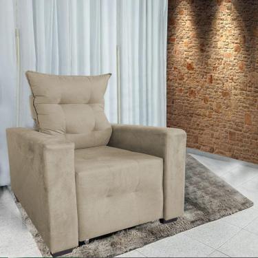 Imagem de Poltrona Amamentação E Decoração Helena Bege Suede