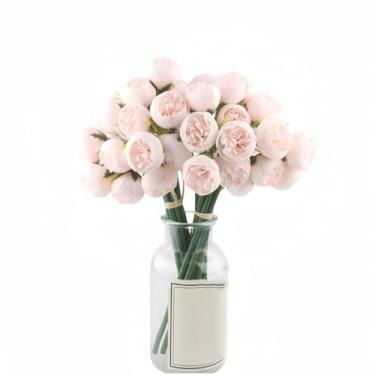 Imagem de Flores Artificiais com 27 Rosas – Arranjo Decorativo para Casa, Casamentos e Festas | Rosas de Seda Realistas(Rosa)