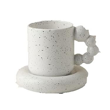 Imagem de Yalych Caneca criativa bola alça design copo de água menina bonita casa copo fosco café leite caneca pires conjunto xícara de café xícara de café (cor: ouro)