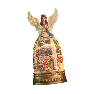 Imagem de Fxzqgnh Globo de Neve Natalino Iluminado, Decoração de Natal, Item de Colecionador, Decoração de Festas, Decoração de Mesa, Enfeite para Prateleira Ou Escriva, ângulo