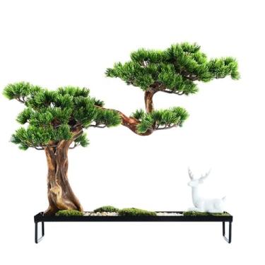Imagem de KUYBTU Árvores artificiais plantas em vaso árvore bonsai artificial interior plantas artificiais decoração para casa mesa escritório banheiro prateleira quarto sala de estar plantas artificiais bonsai