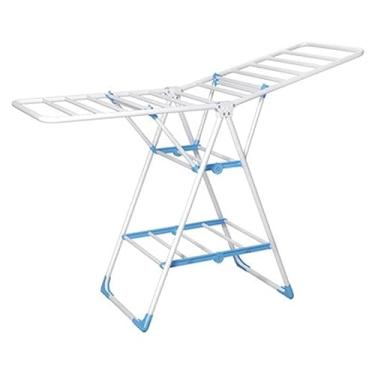 Imagem de Suporte para lavanderia de roupas escorredor de roupas arejador de roupas dobrável rack de secagem chão varanda interior roupas de secagem toalha artefato toalha de secagem doméstico rack de