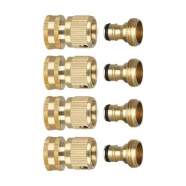 Imagem de Nishiyuenyi 4Pcs 3/4" Conectores Rápidos de Mangueira de Latão Sólido para Limpeza de Ambiente Doméstico