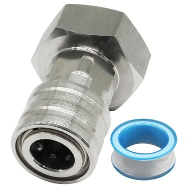 Imagem de LifCratms 1 peça de adaptador de mangueira de jardim para lavadora de pressão, encaixe de conexão rápida de aço inoxidável de 1/10.2 cm para lavagem de carro e limpeza externa