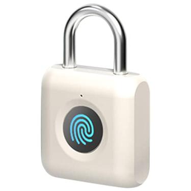 Imagem de Mini cadeado inteligente de impressão digital sem chave biométrico fechadura de porta USB à prova d'água desbloqueio rápido metal anti-roubo cadeado inteligente (cor: C) (A)