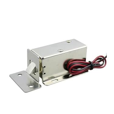 Imagem de LY03 pequena fechadura eletromagnética DC12V24V trava de controle de porta fechadura eletrônica OROAOBOMT (trava e fivela de 12 V)
