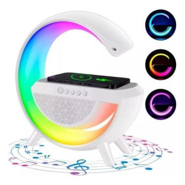 Imagem de Luminária G Caixa Som Carregador Indução Rgb Bt - Shopbr