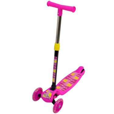 Imagem de Patinete Infantil 3 Rodas em Pvc Freio Dobrável Altura Ajustável Menina Rosa Importway Bw-283 Rs