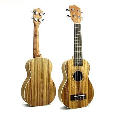Imagem de Ukulele infantil 53.3 cm Brasil Zebrawood Soprano Mini Guitarra Ukulele Rosewood Fingerboared Havaí 4 Cordas Instrumentos Ukelele Ukelele Acessórios (Cor: Apenas Reino Unido)