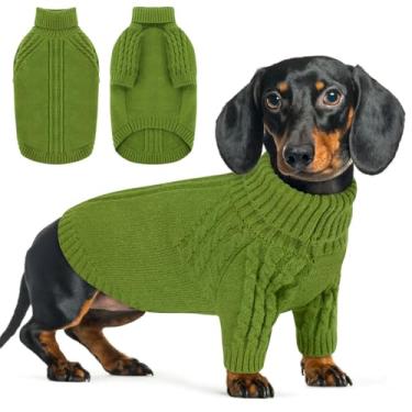 Imagem de Queenmore Suéteres para cães pequenos, suéter de manga comprida com gola alta, pulôver macio e confortável para animais de estimação com padrões, suéter quente de Natal para cachorro chihuahua Yorkie