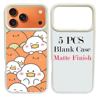 Imagem de JUSTRY 5 conjuntos de capas de telefone em branco de sublimação para iPhone 17 Pro, 2 em 1 2D DIY TPU capa móvel em branco capa de borracha macia + inserções foscas, fácil de sublimar personalizado