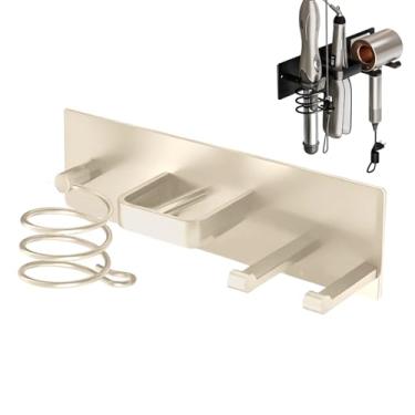 Imagem de Suporte De Parede Para Secador De Cabelo | Organizador De Ferramentas Para Cabelo Montado Na Parede,Gancho Para Secador,Para Banheiro Armário Dormitório Universitário Apartamento Casa De Campo