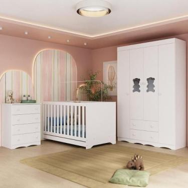 Imagem de Quarto de Bebê Completo com Berço Americano 3 em 1 Doçura Multimóveis 