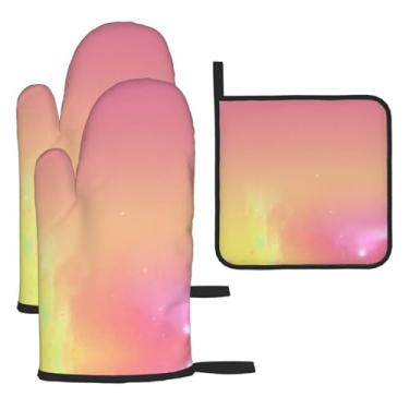 Imagem de Starlight – Conjunto de cozinha essencial com 3 peças, luvas resistentes ao calor e alça de tampa, proteção para churrasco no forno, design de armazenamento suspenso.