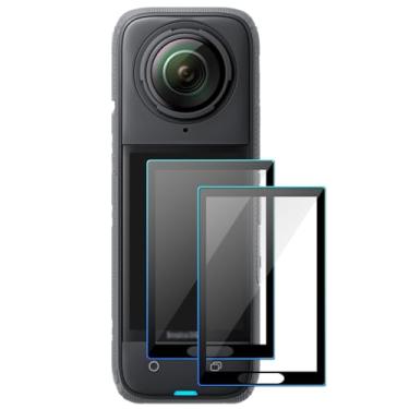 Imagem de YRTIYO Protetor de tela ONE X4, antiarranhões, antibolhas, ultratransparente, vidro temperado 9H, pacote com 3, compatível com câmera de ação de vídeo esportiva Insta360 ONE X4