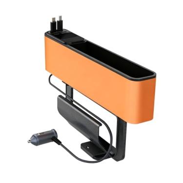 Imagem de Elecshion Organizador de enchimento de lacunas de assento de carro com adaptador de carregador de carro USB C retrátil