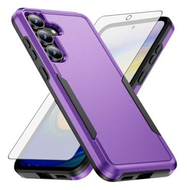 Imagem de Asuwish Capa de celular para Samsung Galaxy S25 FE 5G com película protetora de tela de vidro temperado e fina híbrida protetora de corpo inteiro, camada dupla, acessórios para celular S 25 EF S25FE