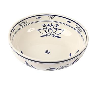 Imagem de uhyOHF Tigela de sopa de hotel porcelana azul e branca tigela grande de sopa tigela de macarrão cerâmica tigela grande tigela de sopa bacia de sopa e tigelas profundas (A-S