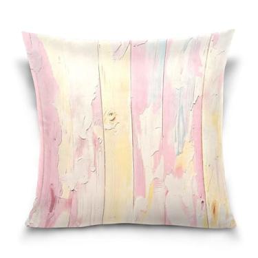Imagem de Burbuja Capas de almofada de madeira rosa gasto para sofá, sala de estar, quarto, capa de almofada de veludo macio, decoração de casa, 51 x 50 cm