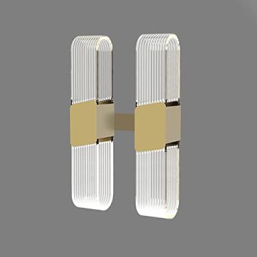 Imagem de Luminária de parede LED regulável, luminária de cabeceira de estilo moderno, luminária de parede oval de acrílico de 12 W, iluminação de parede para cima e para baixo para sala de estar, qua