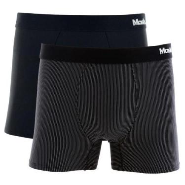 Imagem de Kit 2 Peças Cueca Boxer Mash Masculina Microfibra, G, Preto