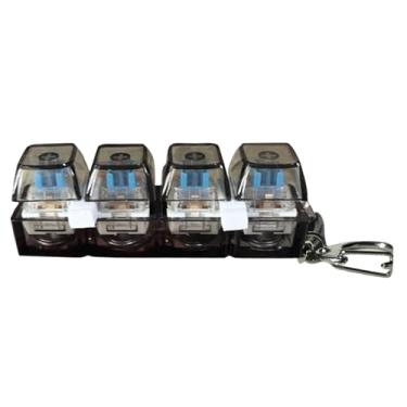 Imagem de YIJU Mini teclado chaveiro brinquedo de dedo que clica, teclado cubo para passar o tempo, botão antiestresse multifuncional, brinquedo de clique para os, Preto 7.5x2.5x2cm