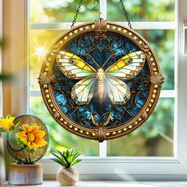 Imagem de Acrílico colorido Suncatcher, decoração de janela pendurada de mariposa para apanhadores de sol, arte de parede de arco-íris, para varanda, interior e exterior, jardim, enfeites de Natal, decoração 19