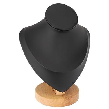 Imagem de Naroote Suporte de Exibição de Colar Elegante Suporte de Flanela para Loja de Varejo, Organizador de Economia de Espaço Claro para Bancadas de Vidro Doméstico Preto (Preto)