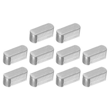 Imagem de uxcell Chave de pena de extremidade redonda, chave de eixo de acionamento paralelo de aço carbono de 4 x 4 x 10 mm, chaveta de máquina para conexão de fixação do tipo de eixo