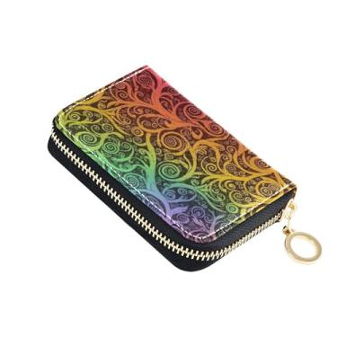 Imagem de Carteira feminina de couro com bloqueio de RFID, carteira masculina com bolso para moedas, raiz de árvore engraçada