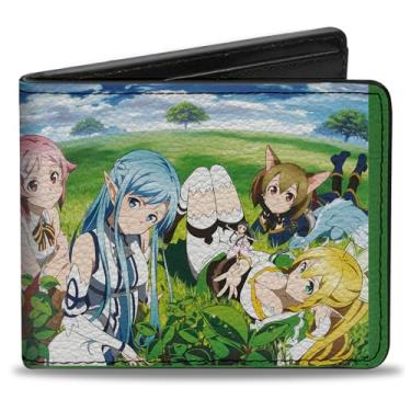 Imagem de Buckle-Down Carteira online Sword Art, Bifold, Sword Art Online Dengeki Bunko Magazine Girls Scenes, couro vegano