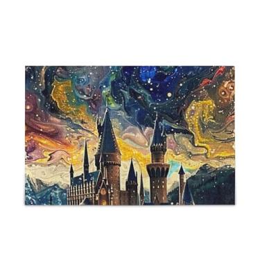 Imagem de Quebra-cabeça com 500 peças de pintura de céu estrelado de madeira e papel para homens