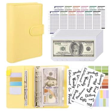 Imagem de Envelopes Desafio de economia de dinheiro, fichário de orçamento Envelopes de dinheiro A6 Fichário de economia de dinheiro com envelopes com zíper para escritório, casa, escola