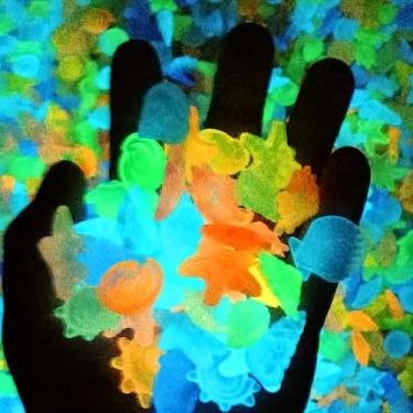 Imagem de 50 peças de conchas baixas no escuro do mar, estrela-do-mar, pedrinhas luminosas, conchas, animais marinhos, pedras brilhantes para mesa, praia, sereia, festa, decoração, vaso, enchimentos, artesanato